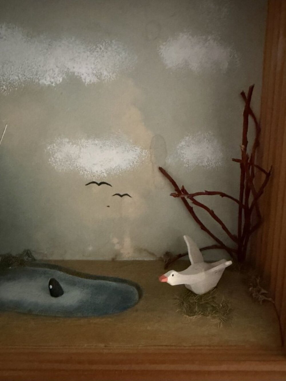 German Handmade Wood Fishing Fisherman Shadow Box Wall Hanging Art - Picture 4 of 13